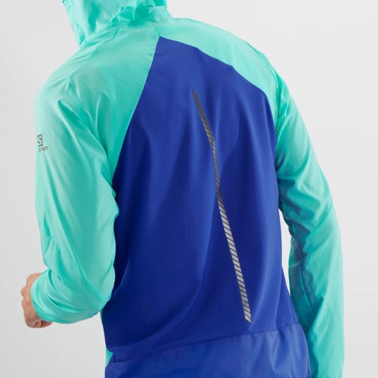 Turquoise / Blue Salomon Bonatti Cross Men's Windbreaker | PH 72104O